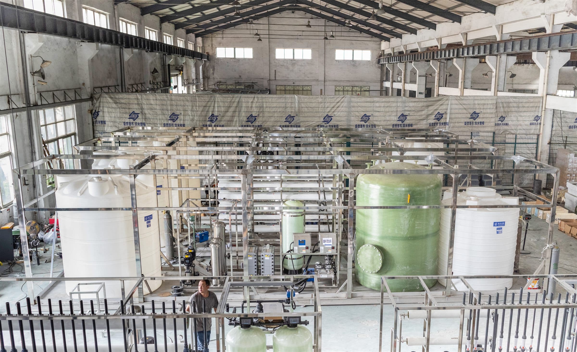 BAIHUIPU factory assembly area for industrial water-treatment equipment