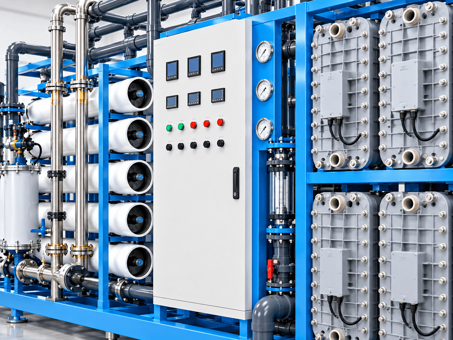 EDI control panel with instrumentation and stack modules
